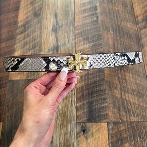 Tory Burch Black and Gold Belt with Sleek Design